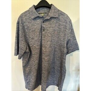 Greg Norman Polo Shirt Play Dry Short Sleeve Mens XL Heather Blue Golf
